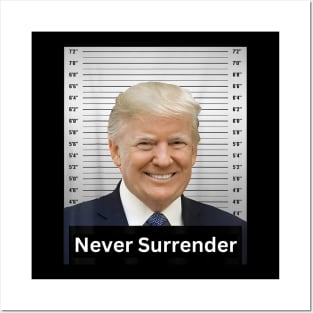 Never Surrender, President 2024 Trump Mugshot Posters and Art